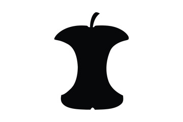 Apple core silhouette vector, Apple core icon