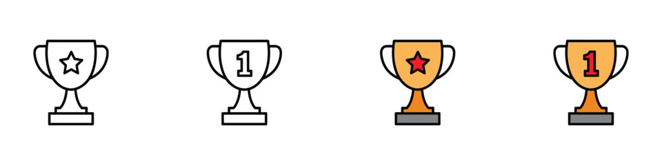Trophy icon vector. success, victory, and top performance symbol. vector illustration.