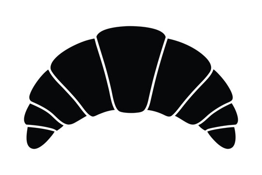 Croissant silhouette vector, Croissant icon, Croissant pastry. Vector illustration