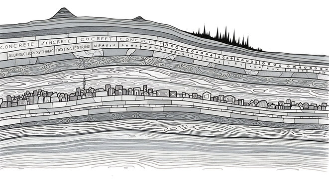 anthropocene impact abstract pencil drawing human epoch geological