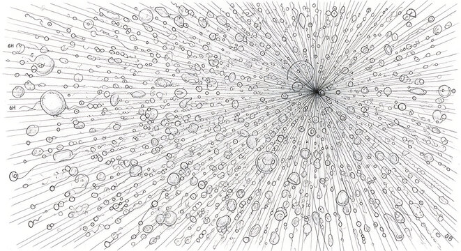 subatomic particles abstract pencil drawing quantum foam string theory