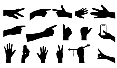 Obraz premium Complete hand silhouette vector illustration collection