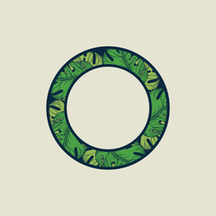 Vibrant Tropical Floral Border with Exotic Leaves and Mandalas.
