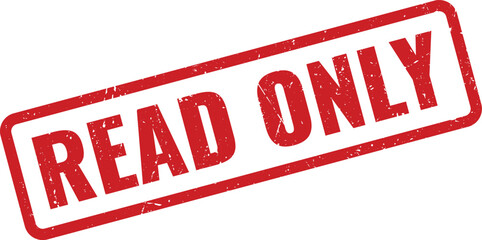 Red Only Rubber Stamp on White Background Indicating Read Only Access © MoshClusive