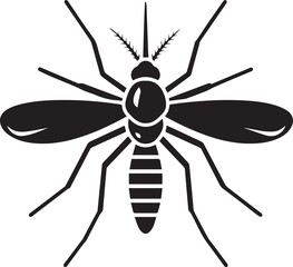 Fototapeta premium Mosquito icon Silhouette vector black on a white background