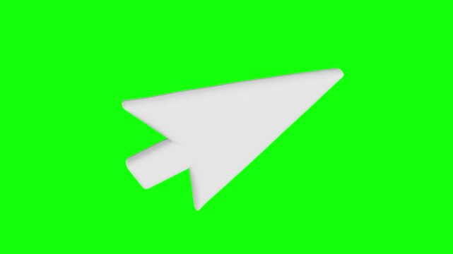 3D Arrow cursor pixel animated on green screen background