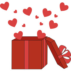 Valentines Day Gift Box Illustration