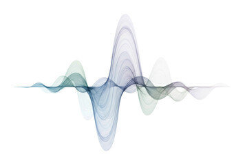 Sound waves visualization digital art abstract background conceptual isolated on transparent background