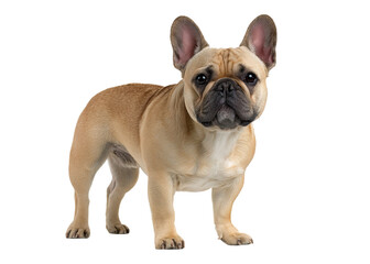 Fototapeta premium Tan French Bulldog Standing isolated on a transparent background