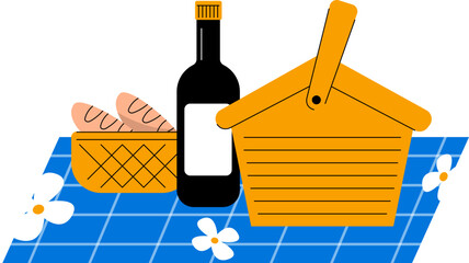 Summer Picnic Set Illustration