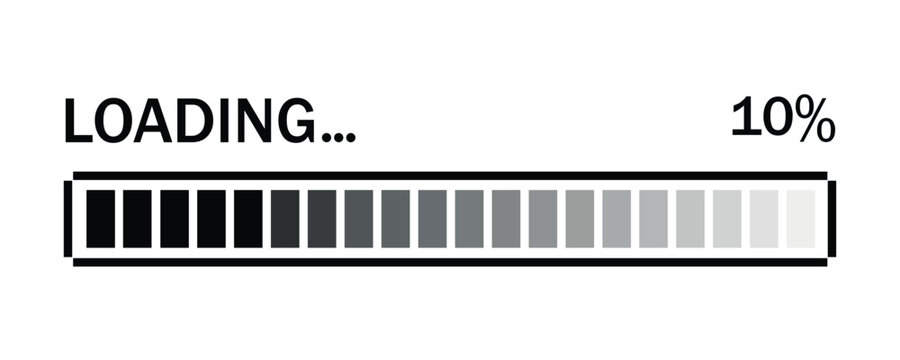 10% loaded loading bar vector illustration
