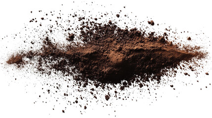 A cloud-like dark brown mass with fine texture, speckled on a black background