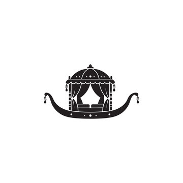 Traditional Wedding Doli Silhouette Vector Elegant Palanquin Design