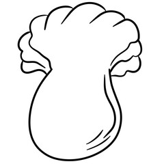 Obraz premium Hand-Drawn Mushroom Outline Illustration with Rounded Cap on White Background