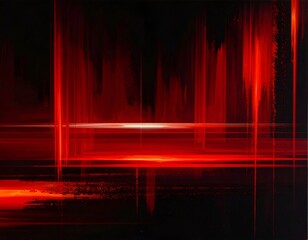 Abstract red and black digital art, featuring light streaks and blurred edges