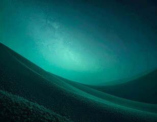 Teal-toned rolling dunes under a starry sky