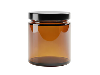 Glass jar with lid isolated on transparent background