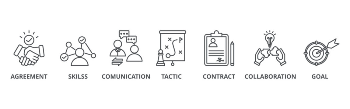 Negotiation banner web icon vector illustration concept	