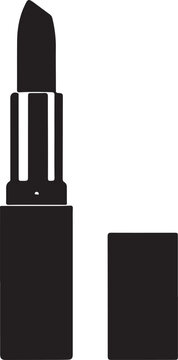 black lipstick on white background