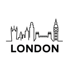 Fototapeta premium Minimalist line art depicting the london skyline with city name