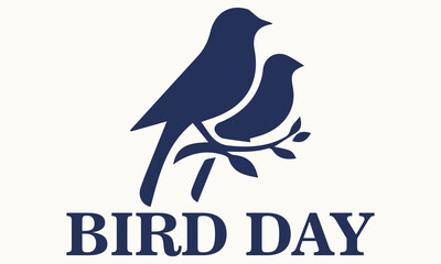 Bird day icon. Bird day vector illustration. Bird logo design. Two birds perched on branch celebrating bird day © Arnis