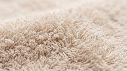 Soft Beige Fluffy Fabric Texture Background - Cozy Textile Material Close-up for Home Decor and Comfort