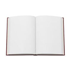 Open book with red cover isolated on transparent background