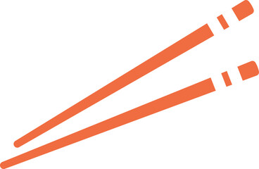 Fototapeta premium Orange Chopsticks Illustration