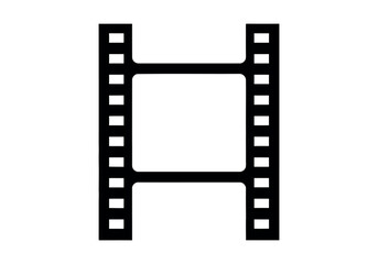 Obraz premium Filmstrip letter H icon, flat design vector illustration