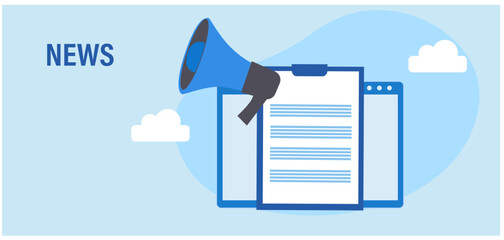 News update and annoucement concept vector illustration