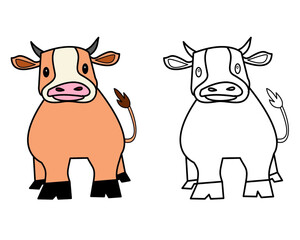 Fototapeta premium c for cow coloring page for kids.education preschool kids.cow vector doodle ..eps