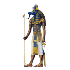 Obraz premium Ancient Egyptian God Anubis Illustration Artwork