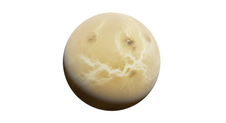 Venus planet isolated PNG, realistic sphere with detailed surface texture on transparent background, astronomical body for science and education © GODSTOX