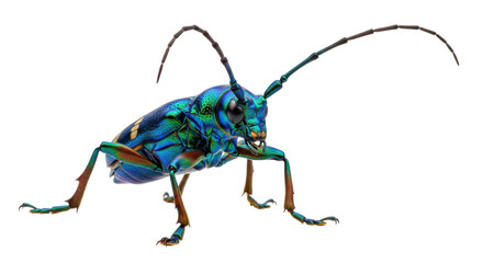 Vibrant musk beetle isolated PNG on transparent background, colorful Calamobius sexnotatus with...