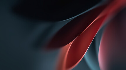 Red and Black Abstract Design With Smooth Shapes and Curves