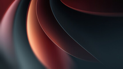 Red and Black Abstract Design With Smooth Shapes and Curves