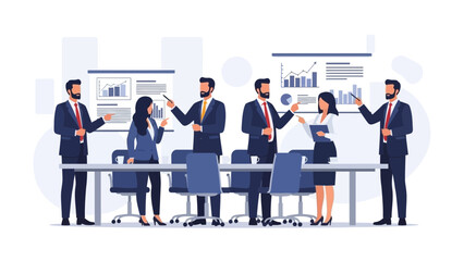 Obraz premium Business Meeting Team Collaboration Strategy Presentation Boardroom