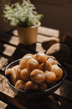 Peruvian Andean potatoes presented in a bowl.