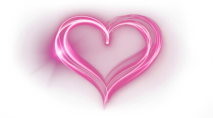 Glowing Pink Heart Abstract Light Design for Love and Romance Themes