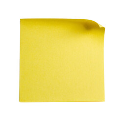 Vibrant yellow sticky note with a blank paper surface, perfect for a post-it memo or reminder. An essential office supply for organization and communication.
