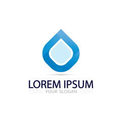 Tropical Wave Park Logo With Flowing Water Shapes And Relaxing Summer Theme