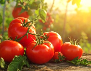 Fresh tomatoes on vine