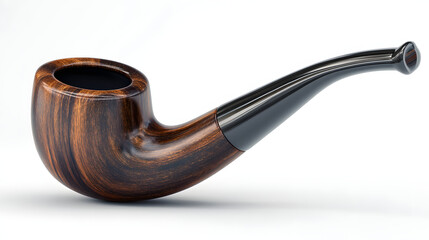 Vintage wooden smoking pipe with black stem