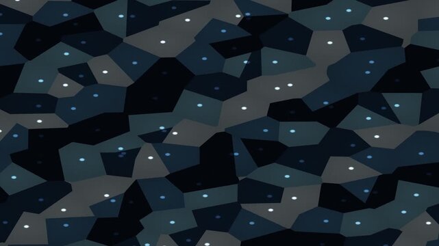 Abstract Geometric Shapes Floating in Dim Blue Tones Setting