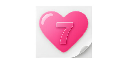 Heart with number seven