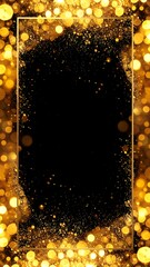 Glittering gold background with dark center