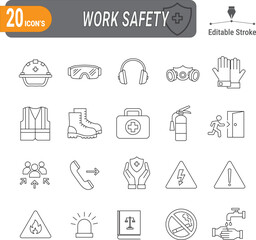 Fototapeta premium Professional K3 Safety & Hazard Warning Icons, 20 Fully Editable Vector Set