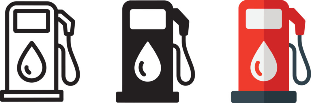 Gas station fuel pump with drop icon isolated on white background, transportation symbol
