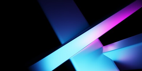 3d rendering of purple and blue abstract geometric background. Cyberpunk concept. Advertising design, technology, show, banner, game, business, E-sport. Sci-Fi Illustration. Product display © Tanawat Thipmontha