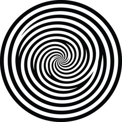 Fototapeta premium Hypnotic Concentric Rings Black and White - Optical Illusion Abstract Background